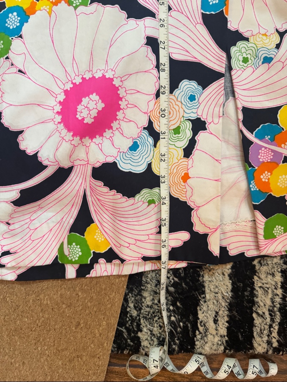 Vintage Floral Button-Front A-Line Skirt - Picture 10 of 11